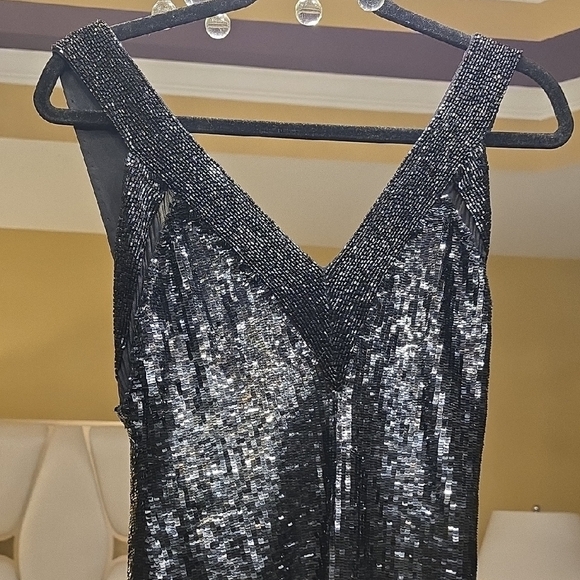 Alice + Olivia Sparkling Black Backless Dress - Picture 4 of 16
